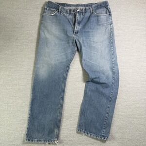 Wrangler Men's Jeans 44x32 Regular Fit Straight Leg Light Stonewash Denim